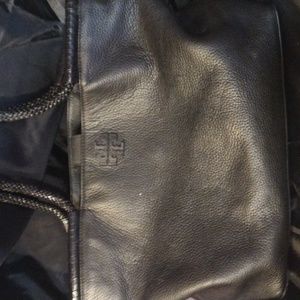 Tory Burch black soft leather shoulder purse, matching wallet available as well